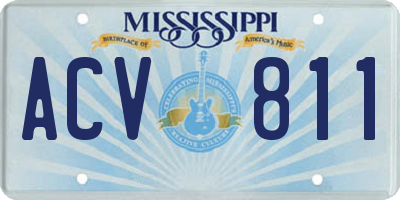 MS license plate ACV811