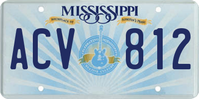 MS license plate ACV812