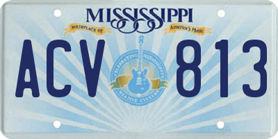 MS license plate ACV813