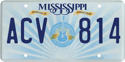 MS license plate ACV814