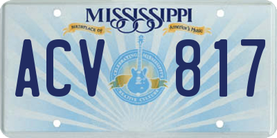 MS license plate ACV817