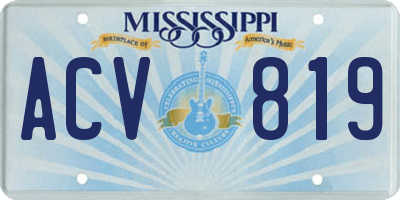 MS license plate ACV819
