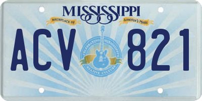 MS license plate ACV821
