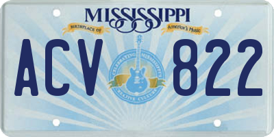 MS license plate ACV822
