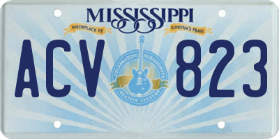 MS license plate ACV823