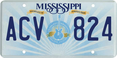 MS license plate ACV824