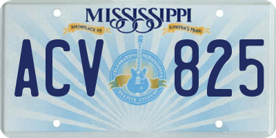 MS license plate ACV825