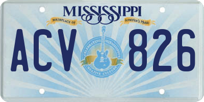 MS license plate ACV826