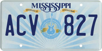 MS license plate ACV827