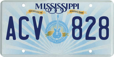 MS license plate ACV828