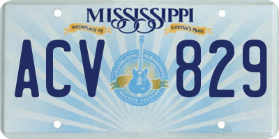 MS license plate ACV829