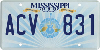 MS license plate ACV831