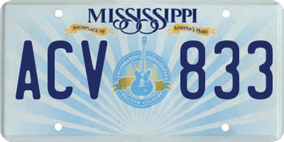MS license plate ACV833