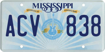 MS license plate ACV838