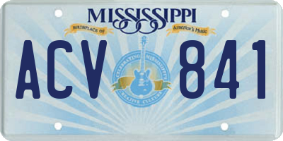 MS license plate ACV841