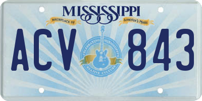 MS license plate ACV843