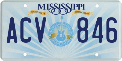 MS license plate ACV846