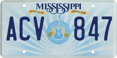 MS license plate ACV847