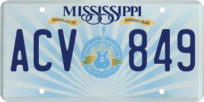 MS license plate ACV849