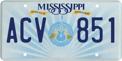 MS license plate ACV851