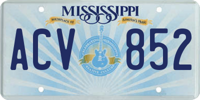 MS license plate ACV852