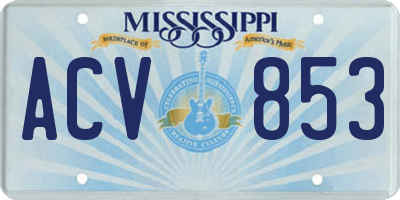 MS license plate ACV853