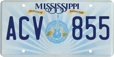 MS license plate ACV855