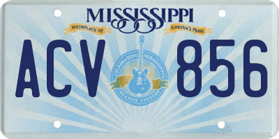 MS license plate ACV856