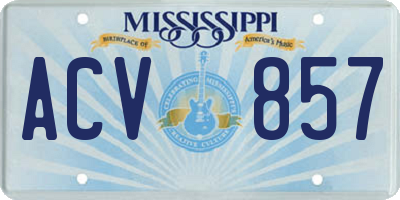 MS license plate ACV857