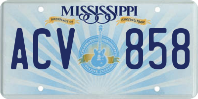 MS license plate ACV858