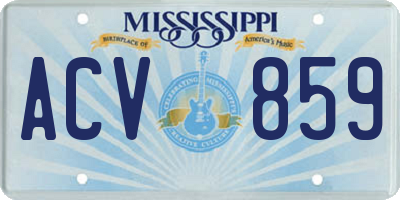 MS license plate ACV859