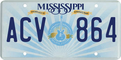 MS license plate ACV864