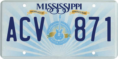 MS license plate ACV871