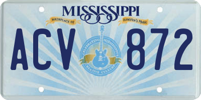 MS license plate ACV872