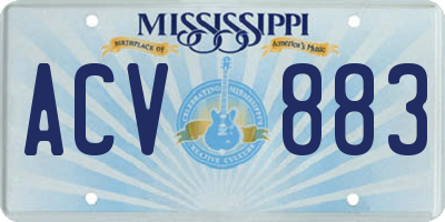 MS license plate ACV883