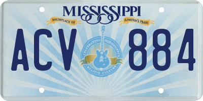 MS license plate ACV884