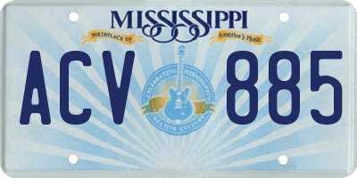 MS license plate ACV885
