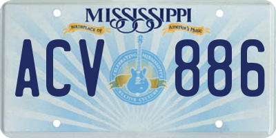 MS license plate ACV886
