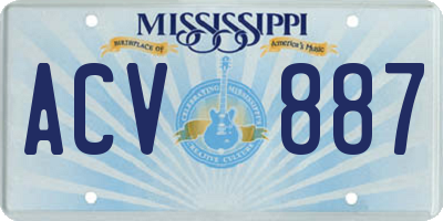 MS license plate ACV887