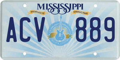 MS license plate ACV889