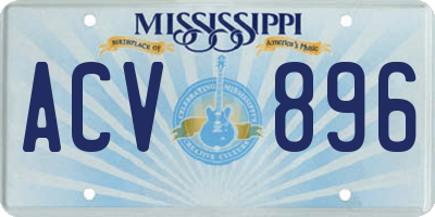 MS license plate ACV896