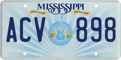 MS license plate ACV898