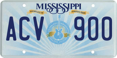 MS license plate ACV900