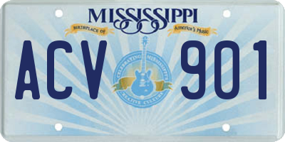 MS license plate ACV901
