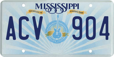 MS license plate ACV904