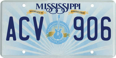 MS license plate ACV906