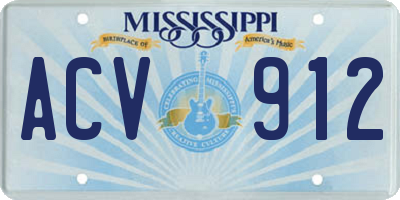 MS license plate ACV912