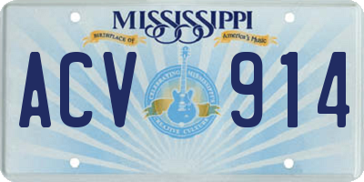 MS license plate ACV914