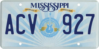 MS license plate ACV927