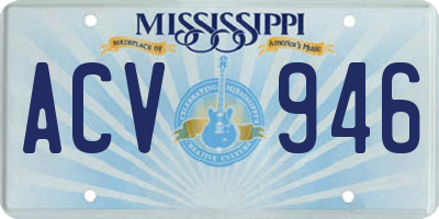 MS license plate ACV946
